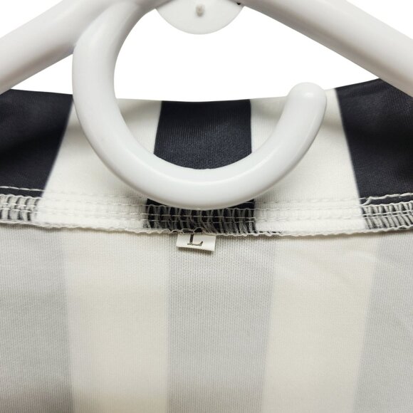 Womens Black & White Striped Two-Piece Set - Jacket & Pants Size L - Picture 3 of 6